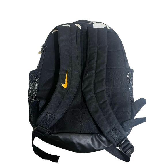 Nike Black & White Medium Size Backpack With Orange Swoosh & Side   Cup Holders - Picture 2 of 6